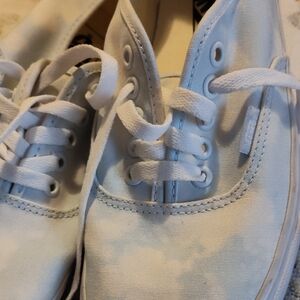 Vans Blue and White Canvas Sneakers
